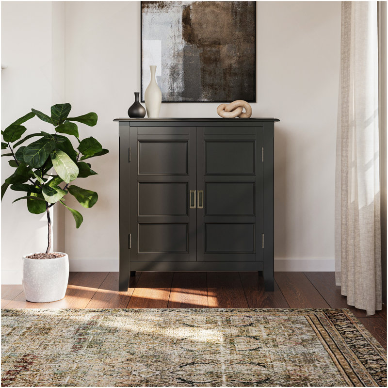 Burlington 30 Inch Wide  Wood Low Storage Cabinet In Black