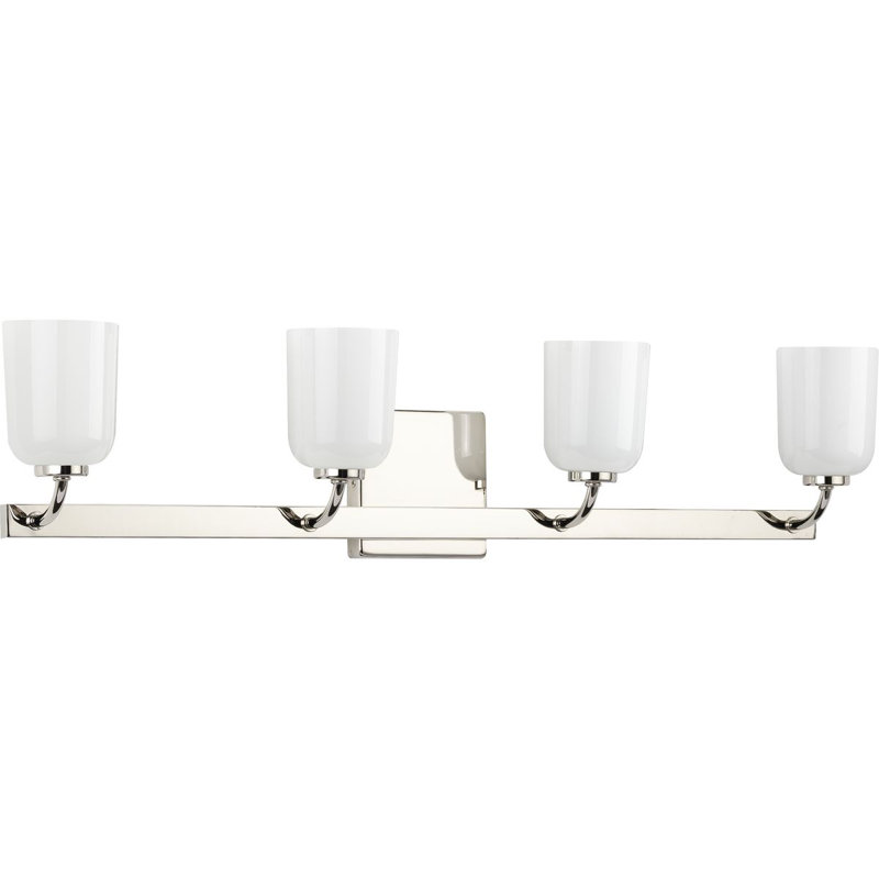 Éclairage pour meuble-lavabo 4 lumières Ruda, Nickel poli
