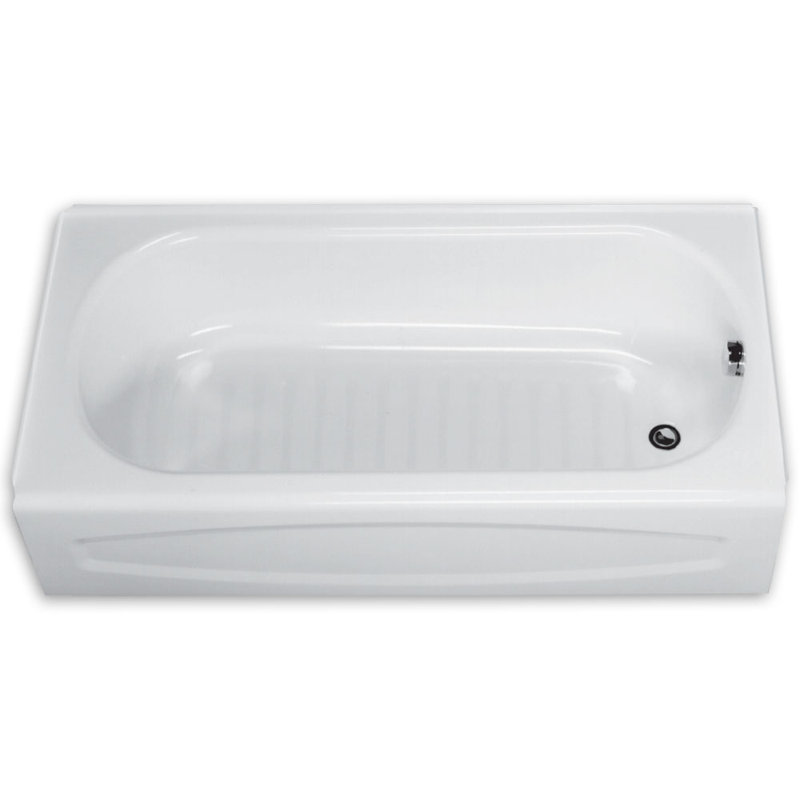 White 60'' Porcelain Alcove Soaking Bathtub with Right Drain