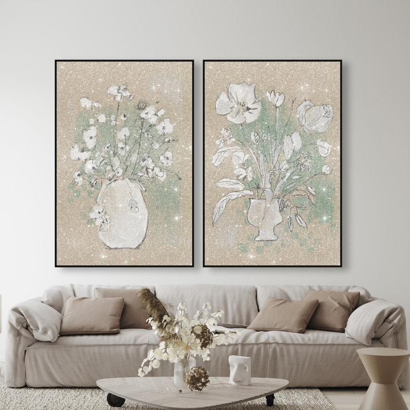 Spring Energy Set Set by Oliver Gal, 55" H x 37" W, Black Floater Frame