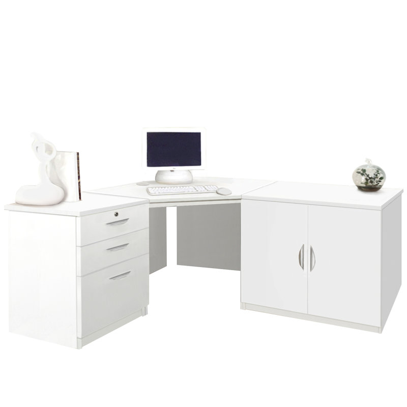 Corner Executive Desk, White