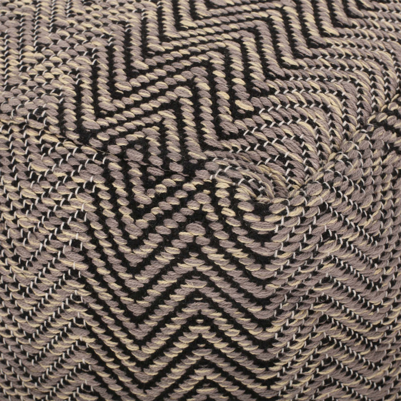Pouf en coton Barracuda fabriqué à la main, motif à chevrons, sièges polyvalents et élégants pour les intérieurs modernes et classiques