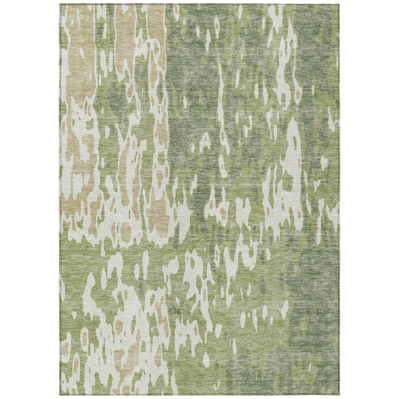 Tapis intérieur lavable abstrait 9 pi x 12 pi sauge