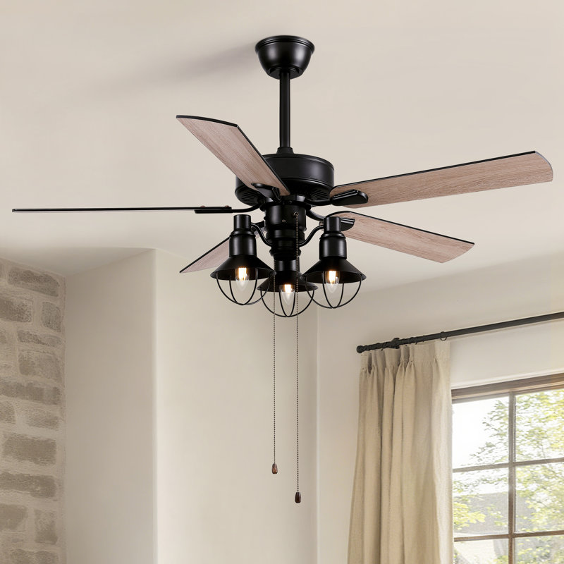  52-inch Ceiling Mounted Ceiling Fan With With Lights And Pull Chains