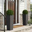 Grandes grandes jardinières, grandes jardinières de plancher, jardinières extérieures noires pour balcon, patio et intérieur (ensemble de 2)
