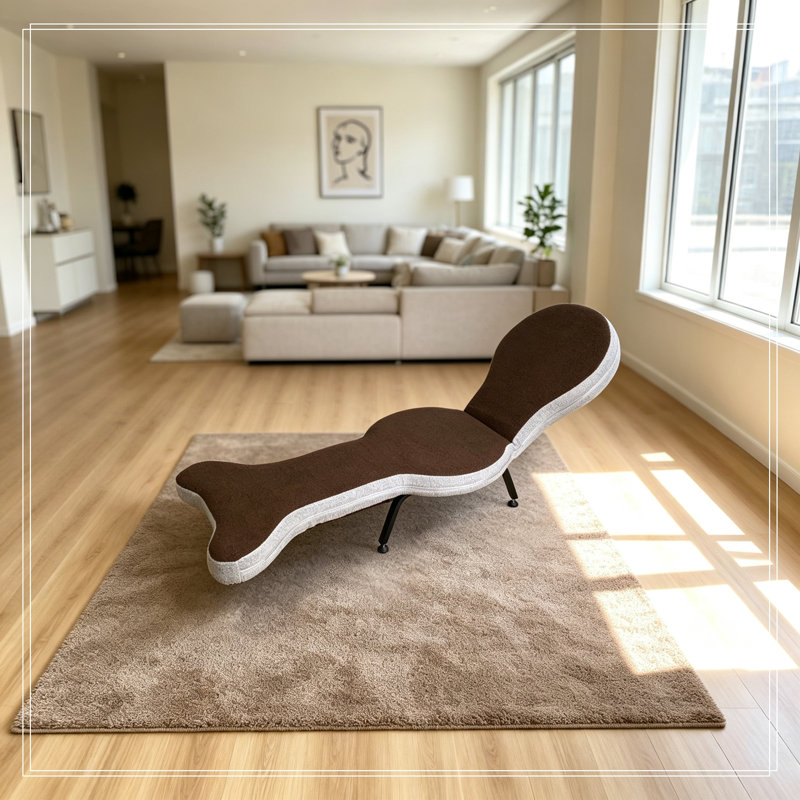 Chaise longue rembourrée pliable avec pieds robustes