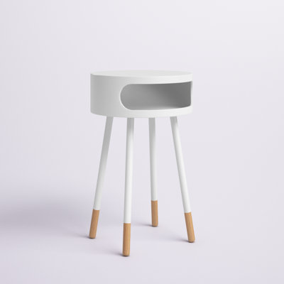 Table de bout Ayeleen, blanche et naturelle