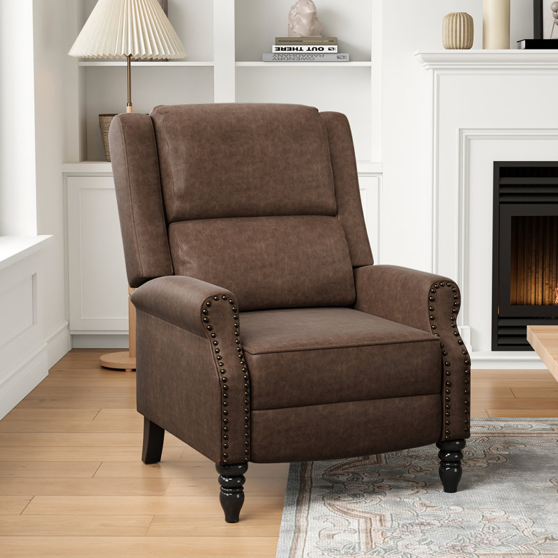 Cuerdas Recliner, Coffee Faux Leather
