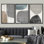 Géométrique, pastel, géométrique, vert, brun, décor abstrait, images d'illustration moderne, impression numérique sur toile, impression numérique sur toile encadrée