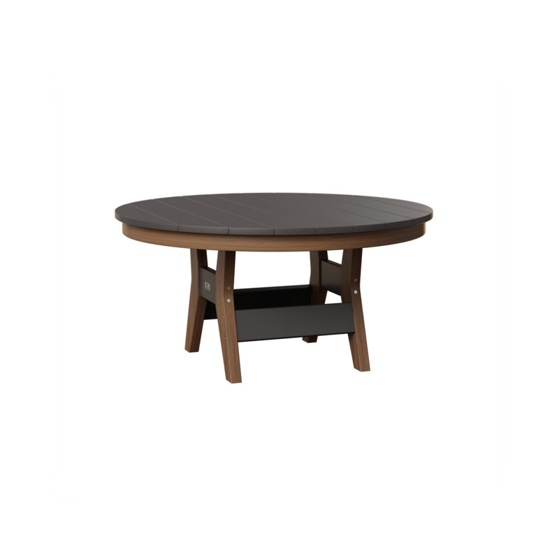 Harbor Outdoor Round Coffee Table, Antique Mahogany, Smoke Gray