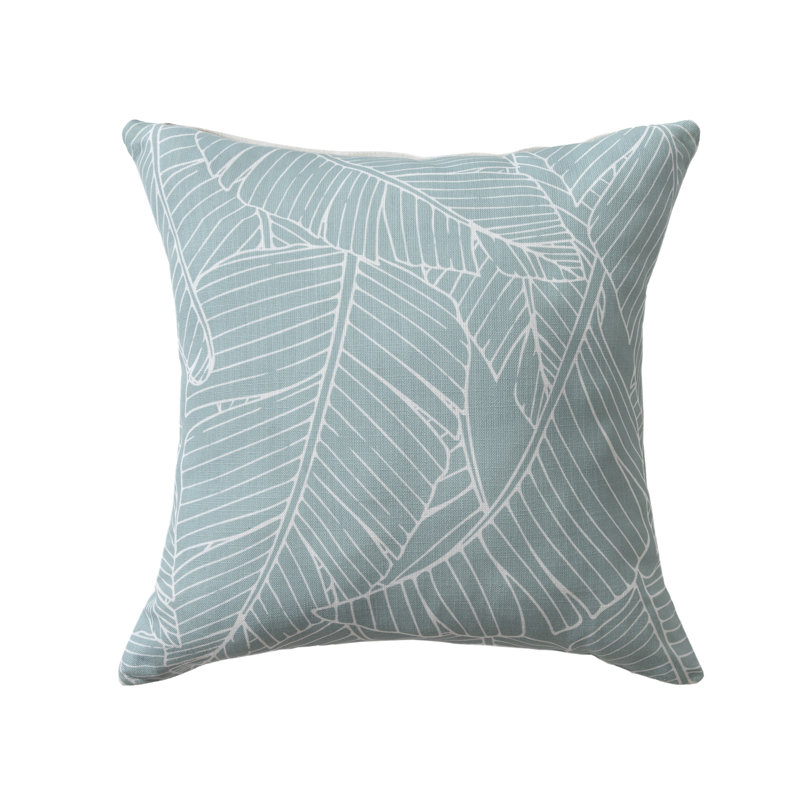 Housse de coussin intérieure / extérieure réversible Oceana, H 18 po x l 18 po, Bleu spa, polyester