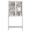 Armoire de rangement en métal de 59 po de hauteur avec portes en verre et tablettes réglables - Bibliothèque moderne pour la maison, le bureau ou le garde-manger-616092847