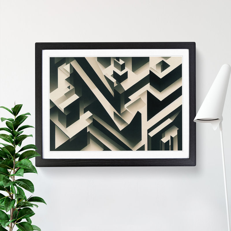 XH1022-7276X Radiant Abstract Art - Single Picture Frame Print, Black, 46cm H x 64cm W