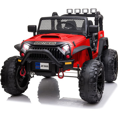 Camion VUS électrique pour enfant Alex Alex avec télécommande, lumière, musique, ceinture de sécurité, suspension à ressort, rouge Alex Kids