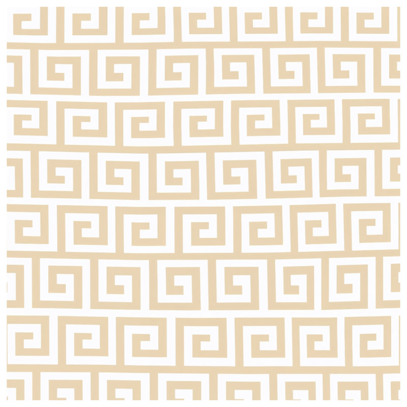 Beige Greek Key Pattern Double Sided Throw Pillows, 18 x 18 inches