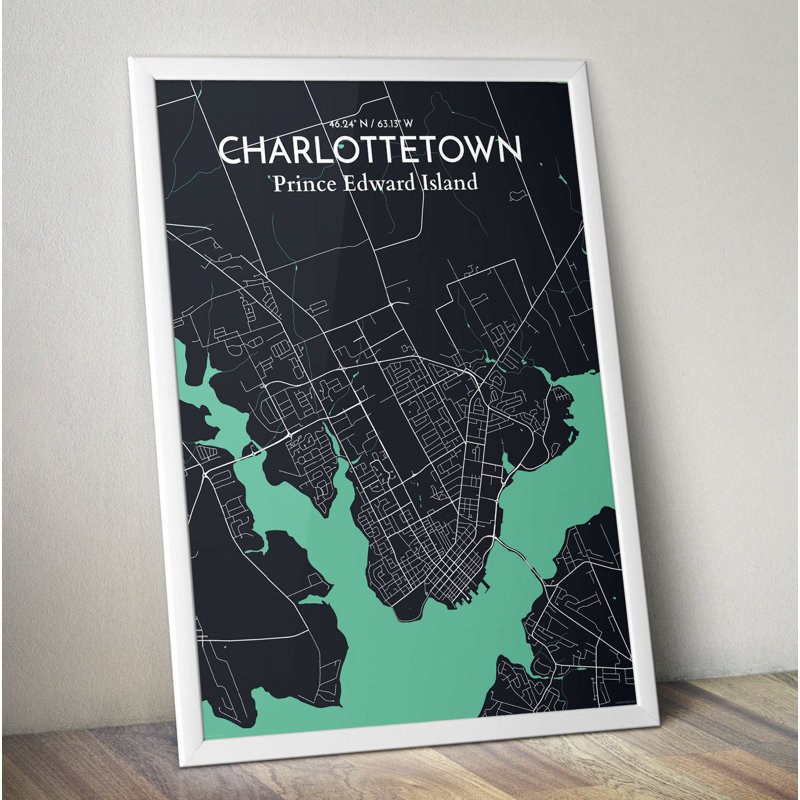 Charlottetown City Map - No Frame Print, 70.1cm H x 50cm W x 0.13cm D x 0.13cm D