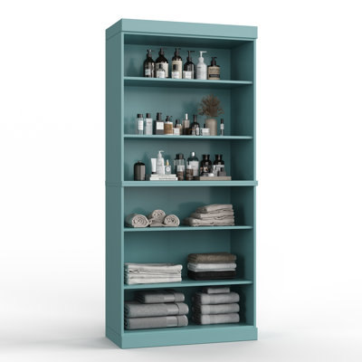 Palace Imports 100% Solid Wood Bathroom Storage Cabinet, Adjustable Shelves, 71.5" Tall