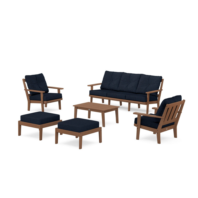 Oxford 6-Piece Lounge Sofa Set, Teak, Natural