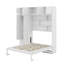 Grand lit escamotable mural avec armoire supérieure, tablettes et garde-robe-741602208