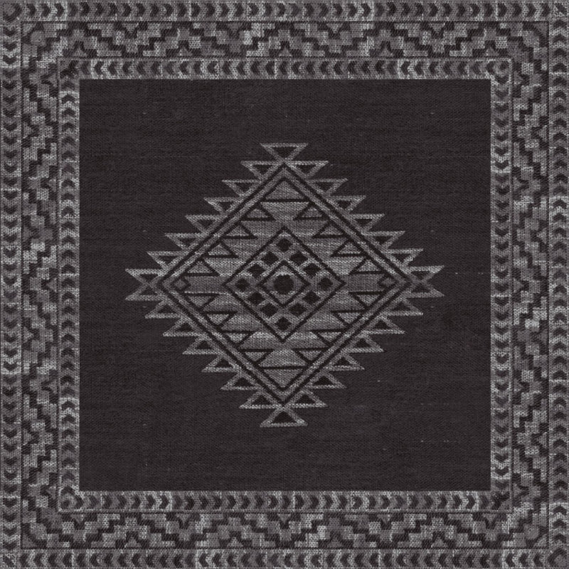 Cusco Vinyl Black Rug Easy to clean, Rectangle 5'6" x 8'