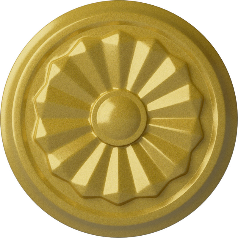 Médaillon de plafond Endurathane Olivia, 7 7/8 po x P 1 1/8 po (convient aux auvents jusqu'à 3 1/2 po), Doré intense