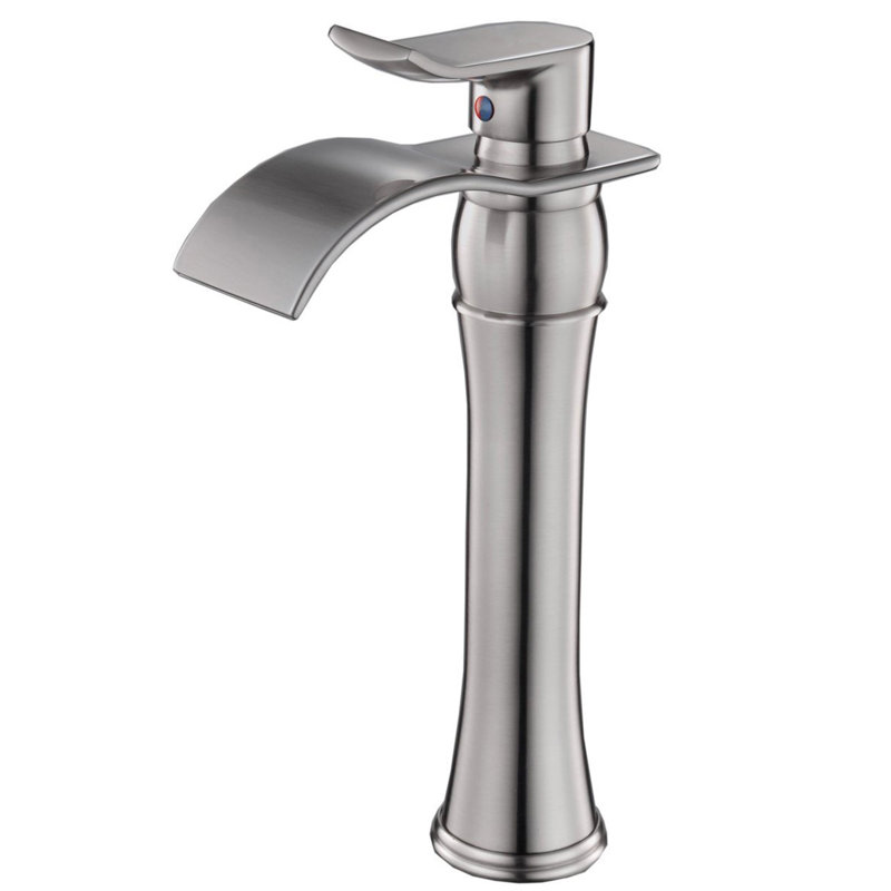 Single-Hole Single-handle Bathroom Faucet with Drain Assembly, Brushed Nickel