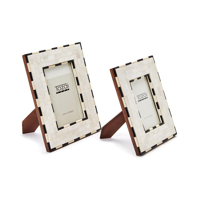 Brick Pattern Set Of 2 Photo Frames