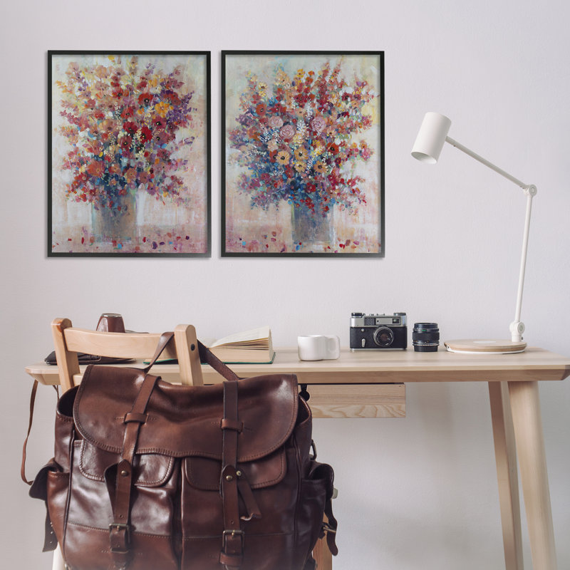 «Bright & Bold Flower Expressions», ensemble de 2 estampes giclées par Tim Ottoole, H 30 po x l 24 po