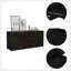 Commode double 6 tiroirs, dessus, noir-494414033