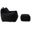 Fauteuil à billes noir confortable avec repose-pieds pour la détente multi-pièces, mousse déchiquetée, velours côtelé, repose-pieds de conception moderne, salon, chambre à coucher et dortoir appropriés, rembourrage en mousse, ergonomique