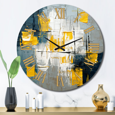 Dialogue With Hope Abstraction On Retro Blue Wall Clock
