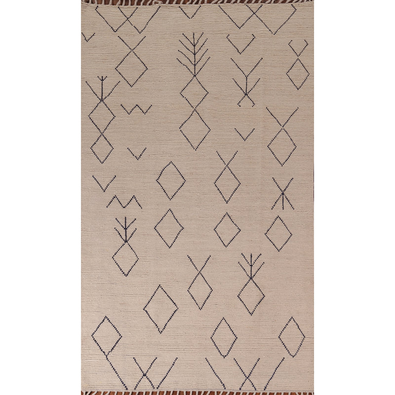 Tapis marocain géométrique ivoire