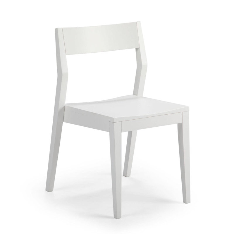 Linzy Solid Wood Modern Side Chair, White