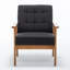 Fauteuil rembourré en bois massif de style nordique-659695103