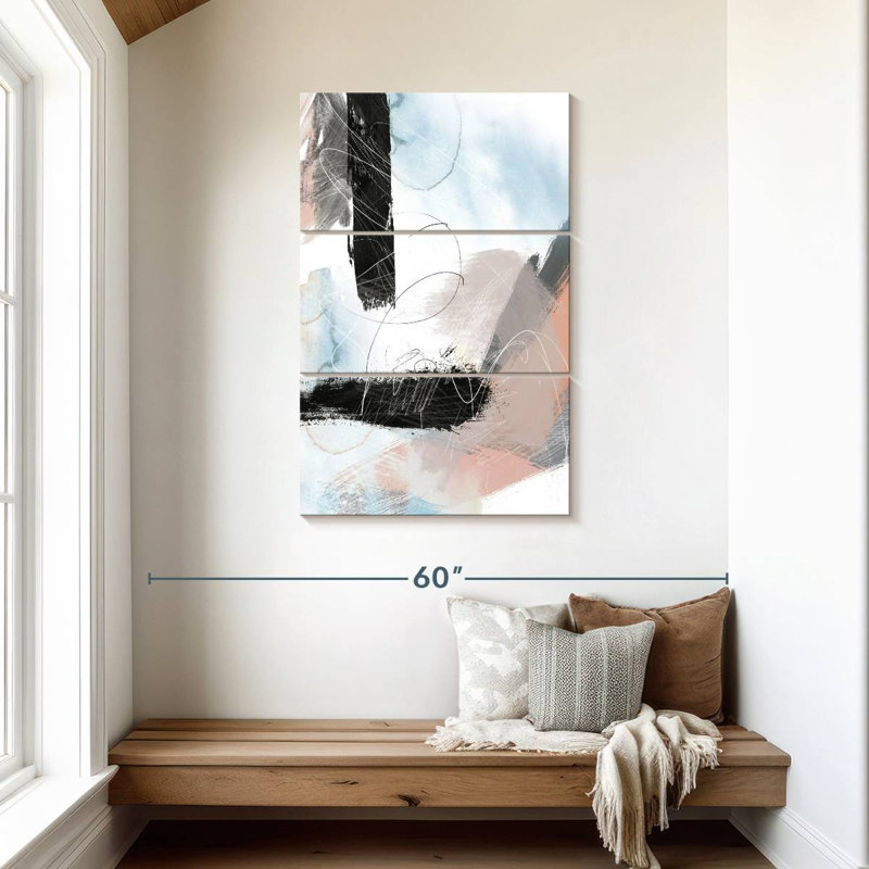 Avery Abstract Blush, 45" H x 28" W
