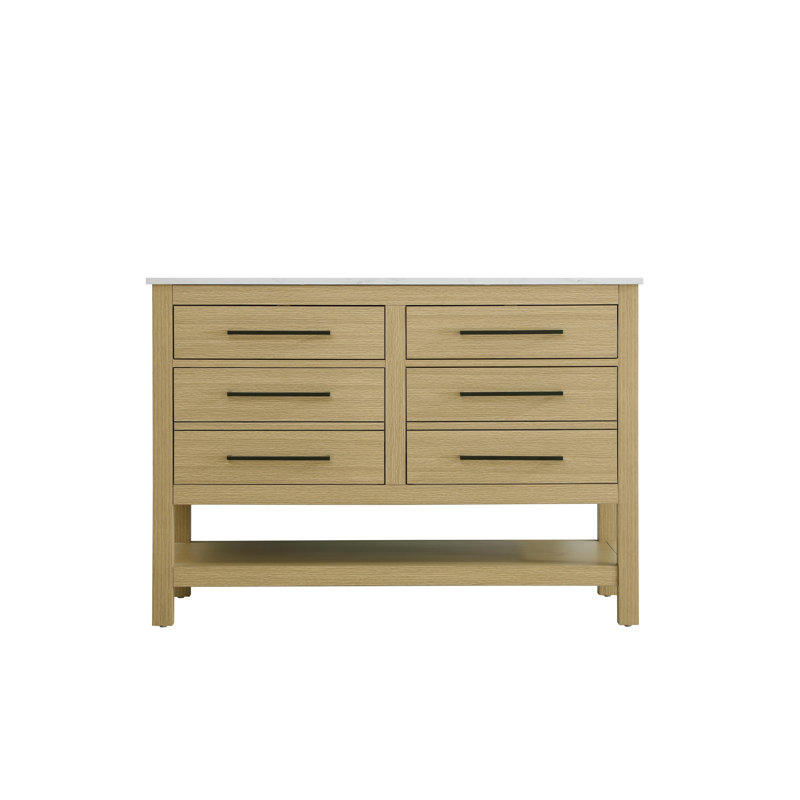 48 inch Single Bathroom Vanity_Modern_VF60548, Honey Brown