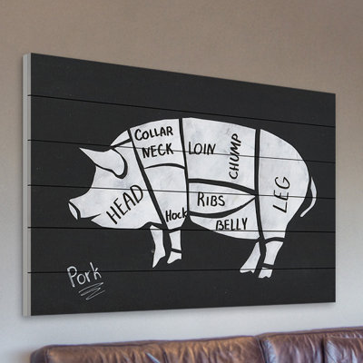 « porc formation », reproduction d’art sur bois blanc