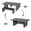 Ensemble de table de salle à manger 3 pièces pour 6 à 8 personnes, table de cuisine rectangulaire de 70,8 po avec 2 bancs pour coin-repas et mobilier de salle à manger-1521759492