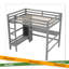 Lit mezzanine double avec tablettes multifonctionnelles et bureau sous le lit-352404762