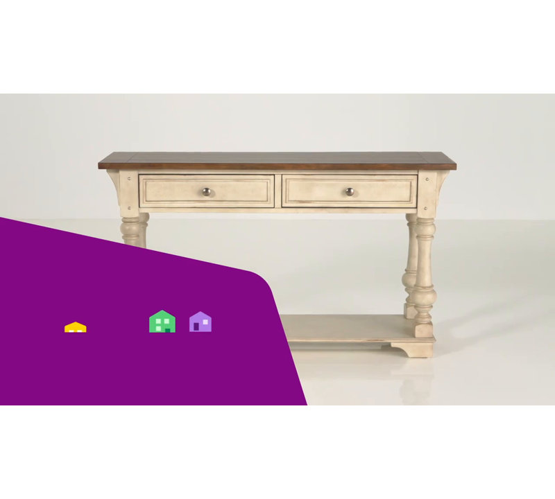 Morgan Creek Antique White Rectangular Console Table with Storage