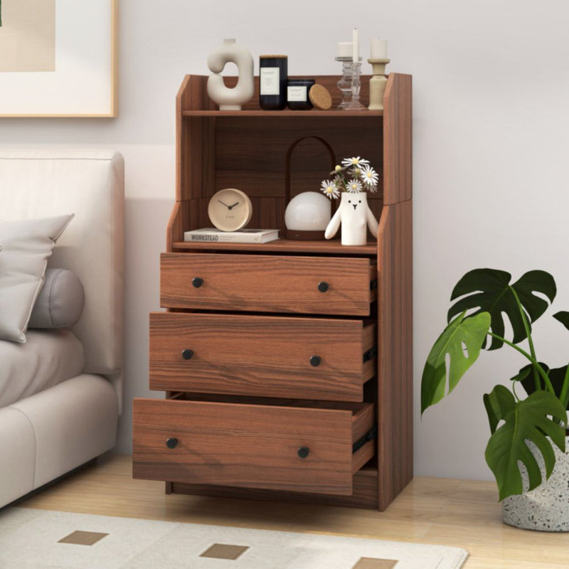 Solvi 23'' W 3 - Drawer Dresser, Walnut