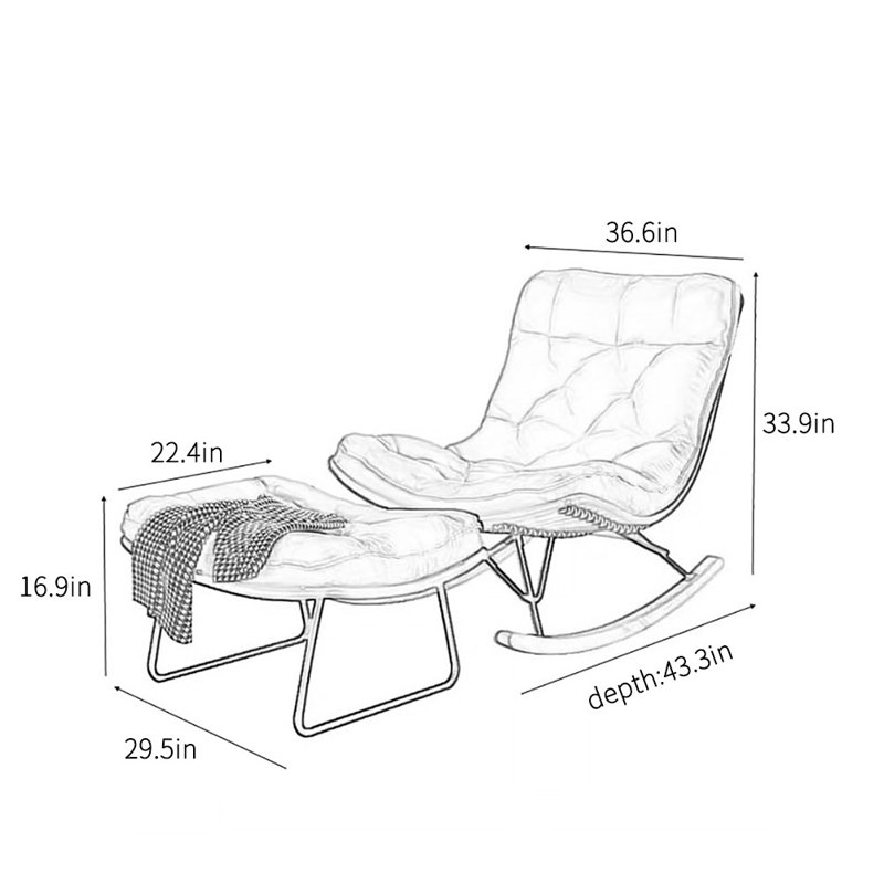 Chaise berçante simple et décontractée moderne, Gris