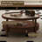 15.75"Retro Solid Wood Round Tea Table Set
