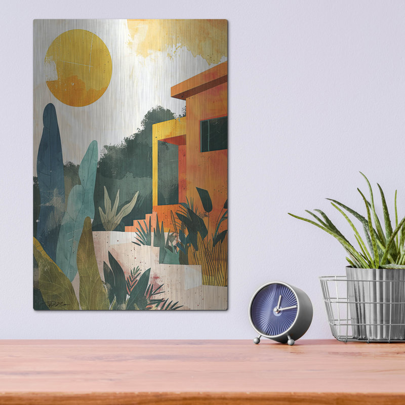 Art mural en métal «Happy House 3» par Momart, Winston Porter, 24 po x 36 po, H 16 po x l 12 po