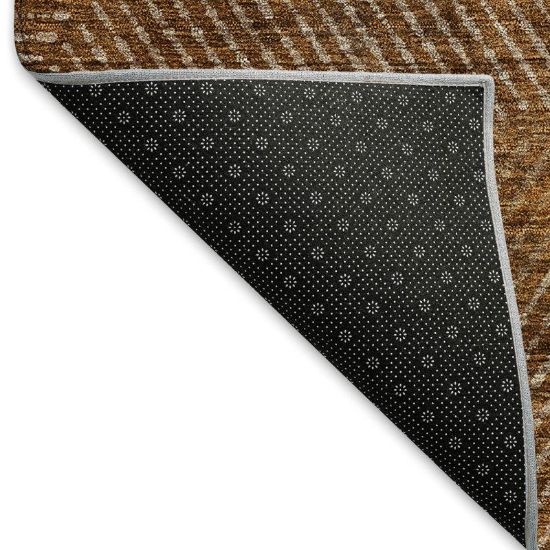 Tapis terre cuite lavable à la machine Premium Prisco, Rectangle 10 pi x 14 pi