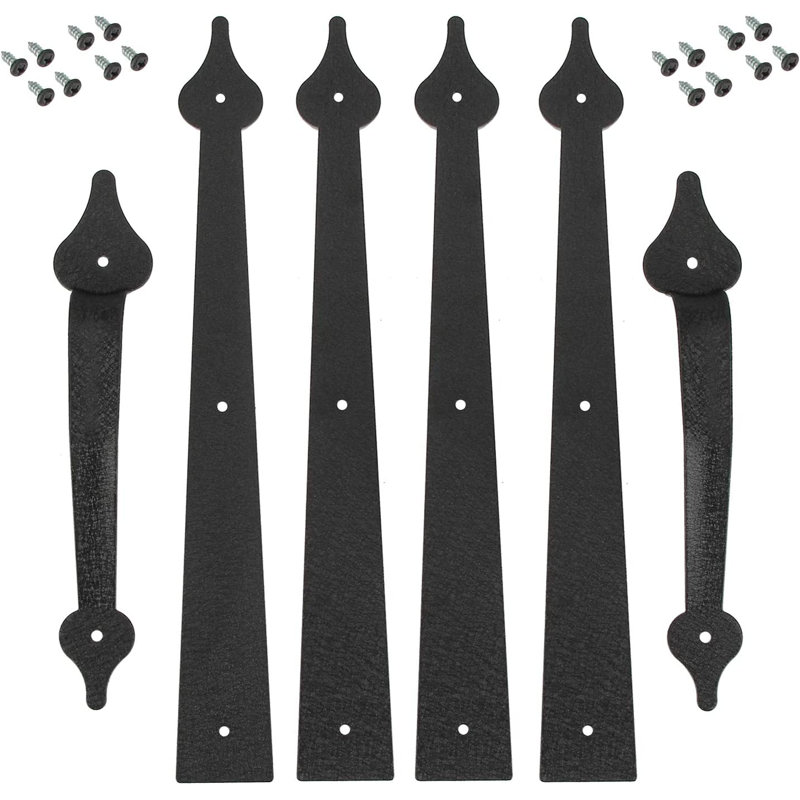 Ensemble de quincaillerie de porte de garage noire 6 pièces