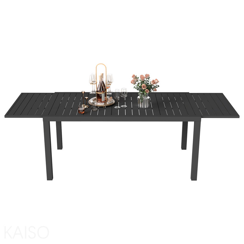 Table de salle à manger extensible en aluminium 97,2 po L