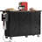 Black Kitchen Storage Island With Folding Drop Leaf And Ports, 54.5 Large Internal Shelf Power Outlet, 54.5" X 28.44" 36.5", Rolling Cart-2085901762