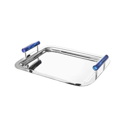 Azure Resin & Stainless Steel Tray