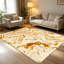 Tapis à motif de tourbillon marbré abstrait caramel 1pc pour le salon, doux et confortable, convient à toutes les saisons, facile à entretenir, tapis de sol intérieur lavable à la machine, sous la table de ferme convenant à la table à manger, à la cuisine, au vestibule,-224317829